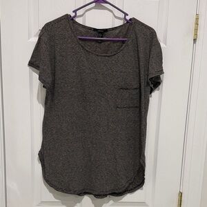 Forever 21 Black and White Striped Short Sleeve Top